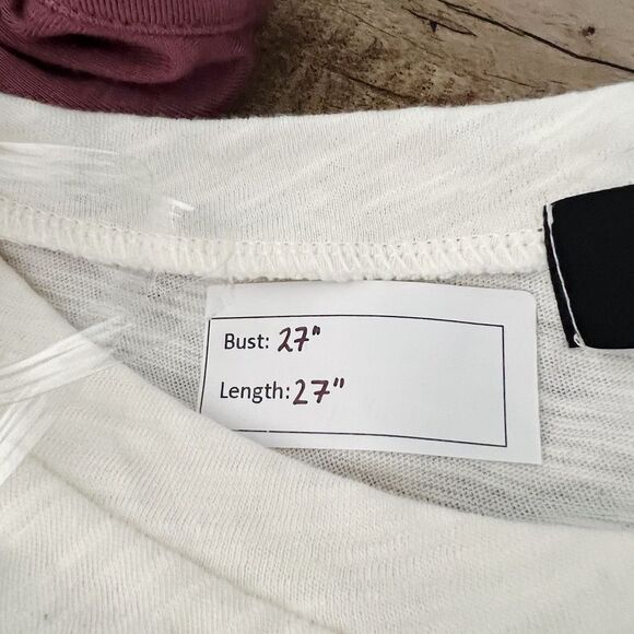 ♥️SOLD♥️Fab’rik White Fringe Oversized Slouchy Tee - Picture 7 of 8